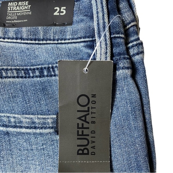 NWT Buffalo David Bitton Faith Mid-Rise Straight-Leg Jeans Size 25 - Picture 4 of 12